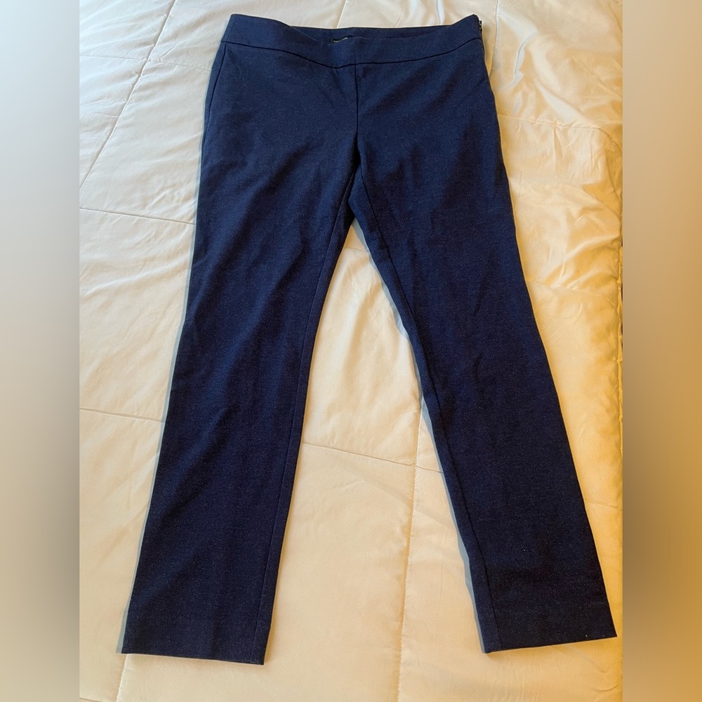 Ann Taylor Navy Blue with specks of white side zip pants